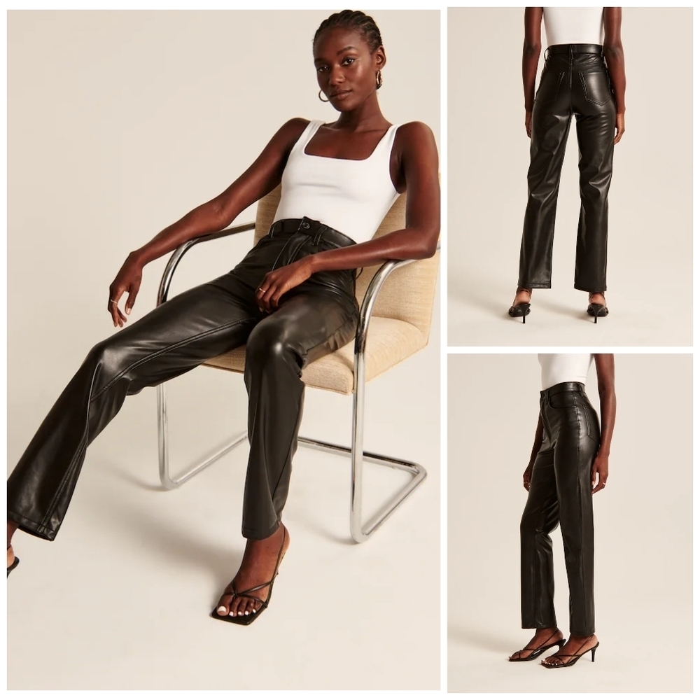 Abercrombie and Fitch 90's faux leather pants 16